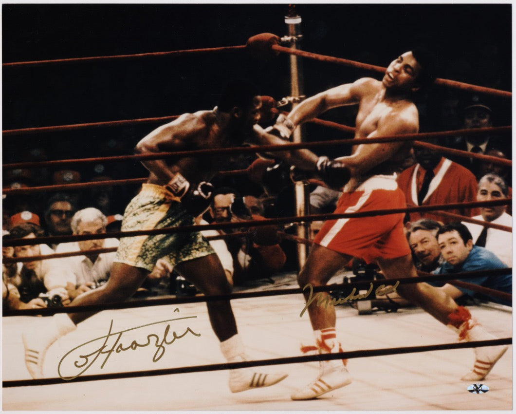 Muhammad Ali Joe Frazier First Fight Dual Autographed Signed 16x20 Photo AMCo LOA