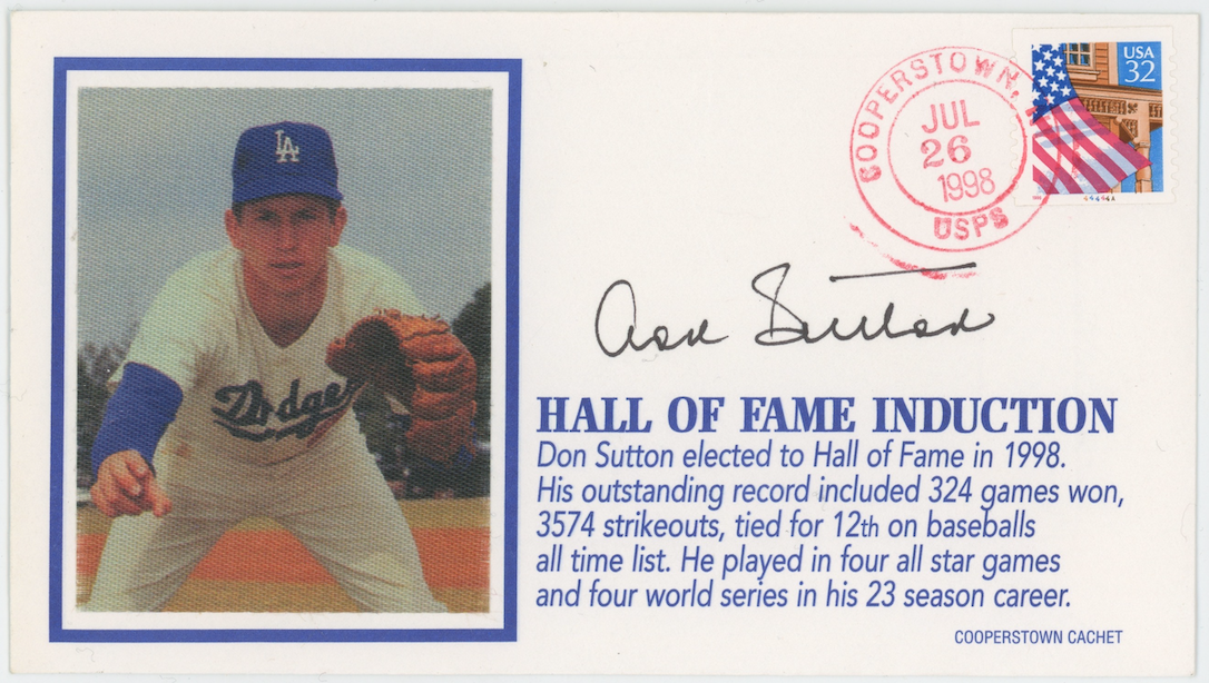 Don Sutton Brooklyn Dodgers Autographed Signed Cachet Envelope JSA Holo