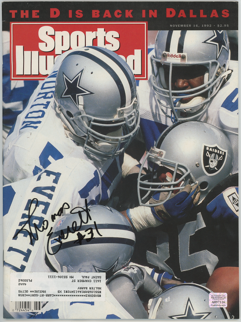 Thomas Everett Cowboys Autographed Signed Sports Illustrated Magazine AMCo COA