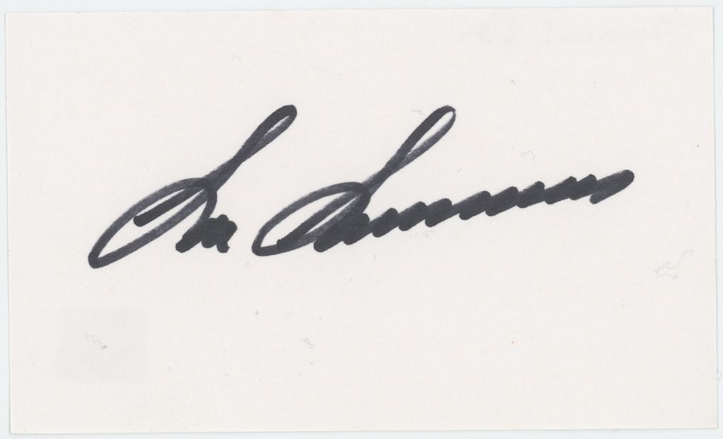 Lon Simmons San Francisco Giants Autographed Signed Index Card AMCo COA