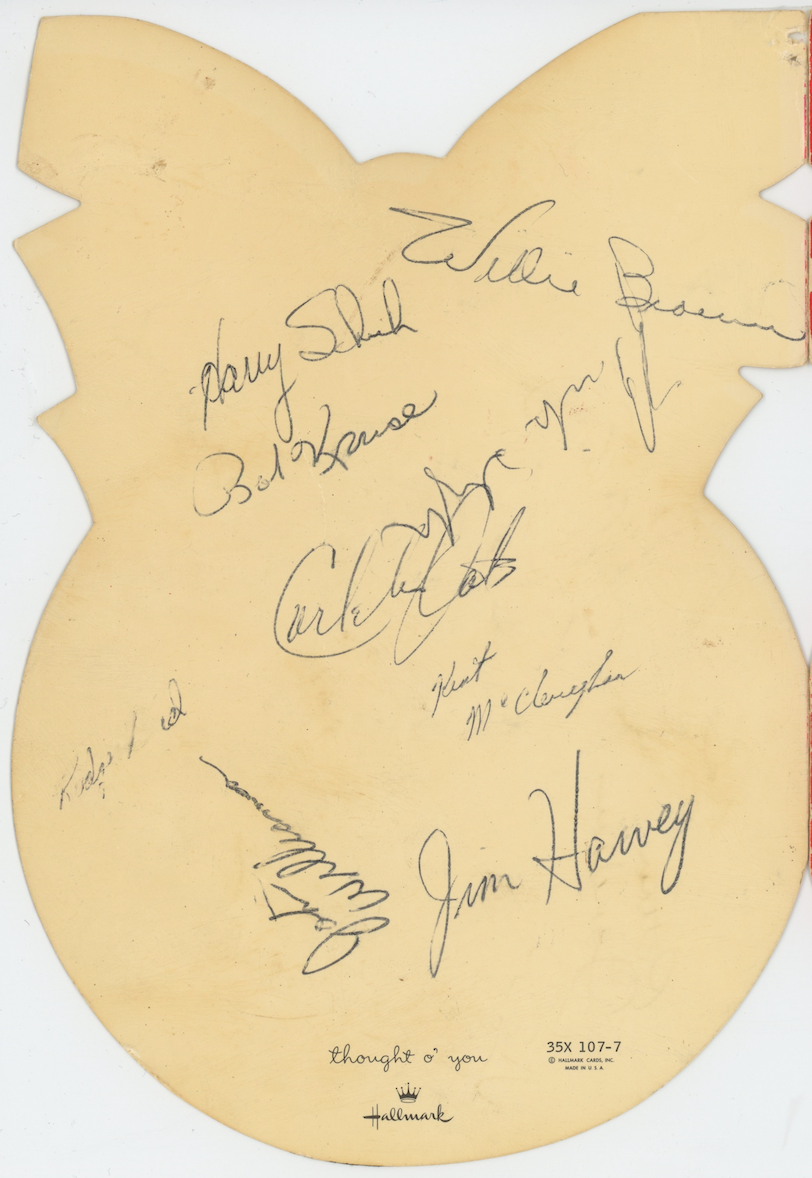 1967 Oakland Raiders Super Bowl Team Autographed Signed Christmas Card AMCo LOA