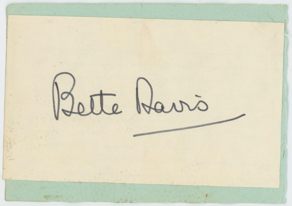 Bette Davis Death On The Nile Autographed Sigend Album Page AMCo COA