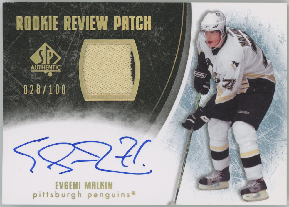 Evgeni Malkin 2007-08 UD SP Authentic Rookie Review Patch Auto RR-EM /100