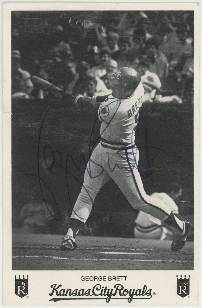 George Brett Kansas City Royals Autographed Signed Vintage Photo AMCo COA
