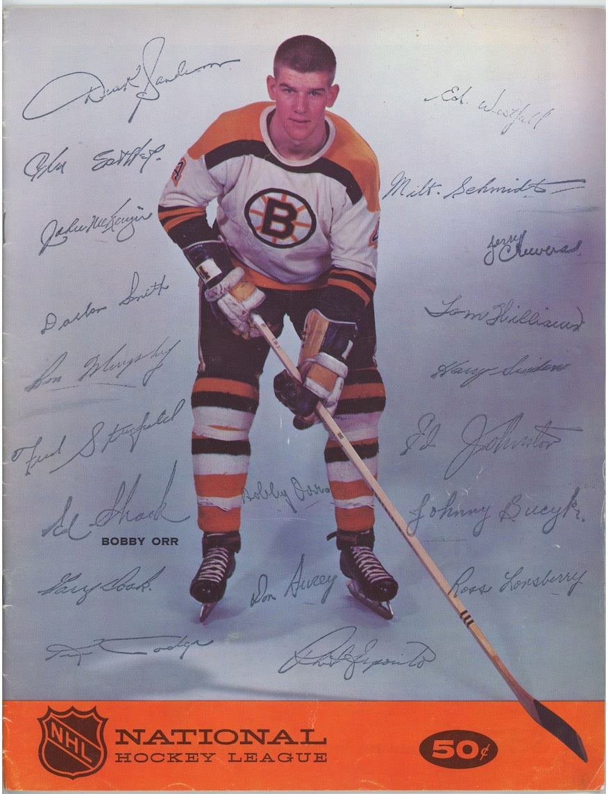 Boston Bruins Flyers Bobby Orr Signature Cover Original 1968 Program AMCo