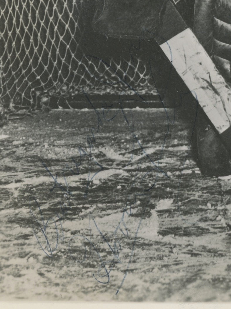 Harry Lumley 1950s Red Wings Autographed Signed Type 1 8x10 Photo AMCo COA