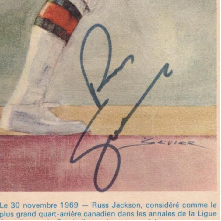 Russ Jackson Saskatchewan Roughriders Autographed Lithograph Photo AMCo COA