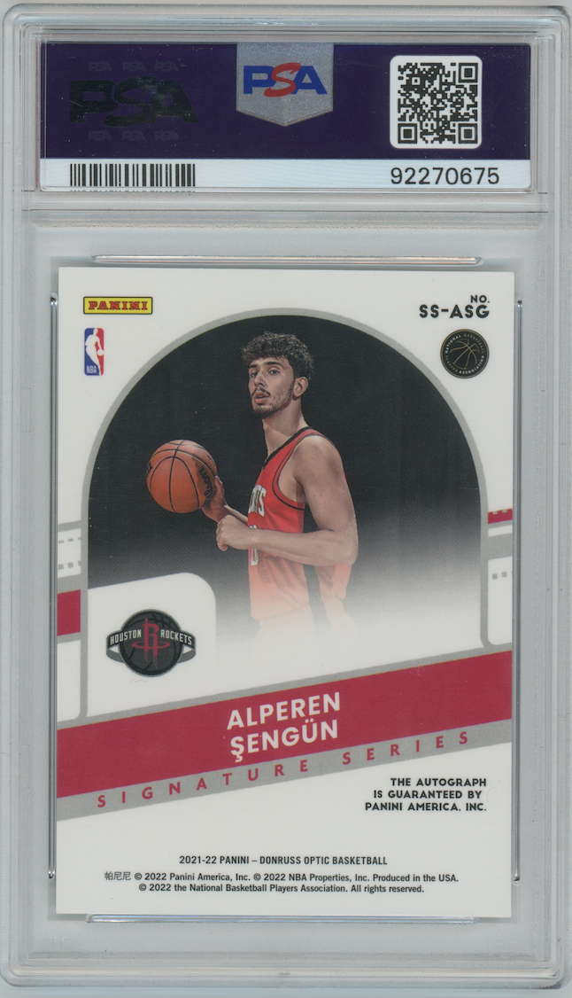 Alperen Sengun 2021 Panini Donruss Optic Signature Series Auto Rookie RC  PSA 9