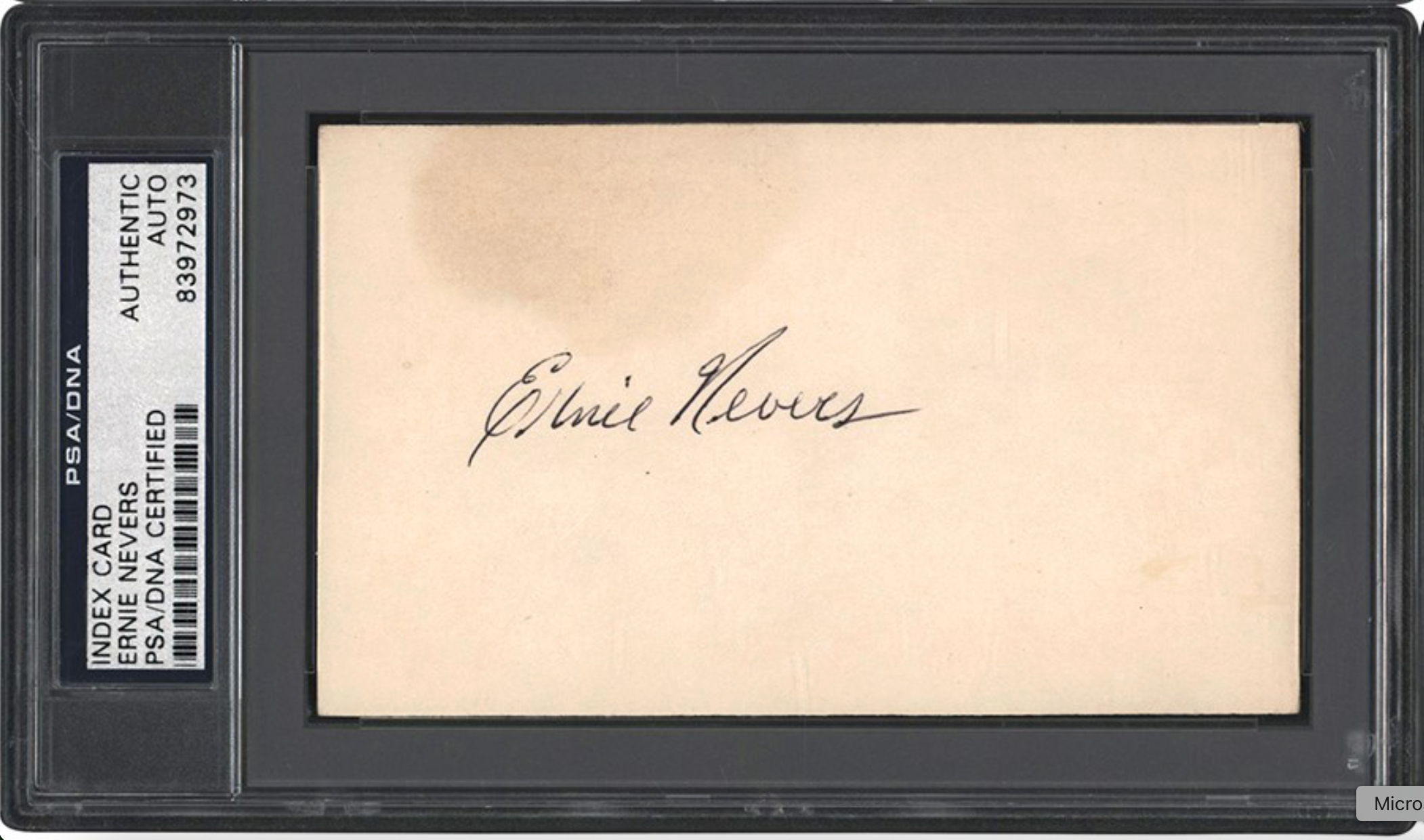 Ernie Nevers Stanford Cardinals Index Card PSA