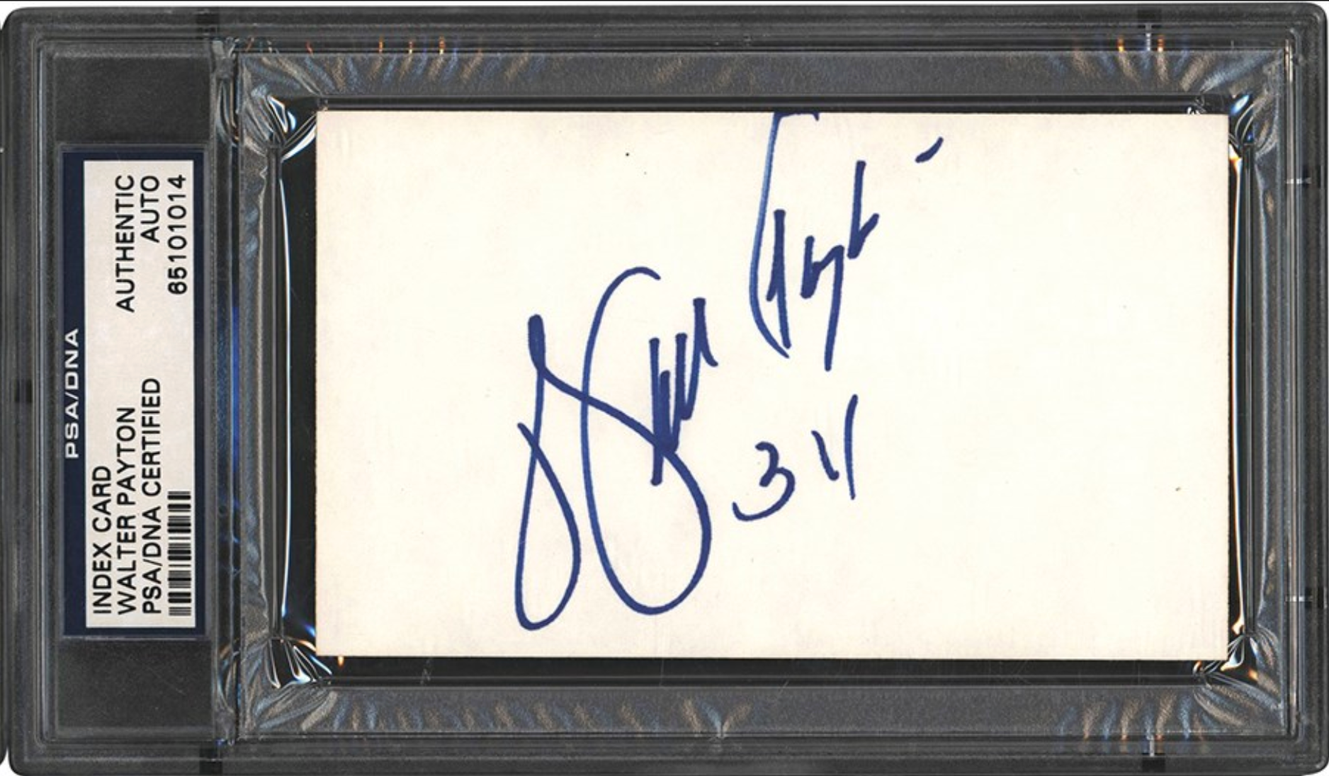 Walter Payton Chicago Bears Autographed Signed Index Card PSA
