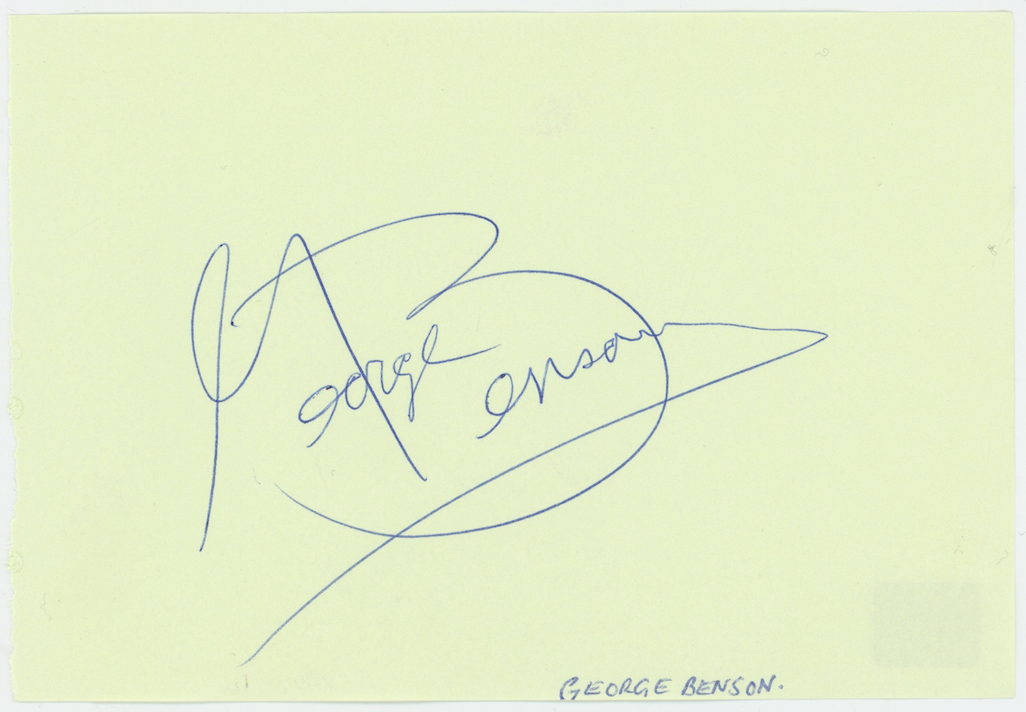 George Benson Breezin Singer Autographed Signed Album Page AMCo COA