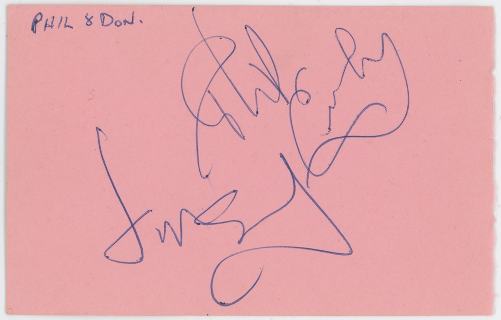 Everly Brothers Musicians Band Autographed Signed Album Page AMCo COA