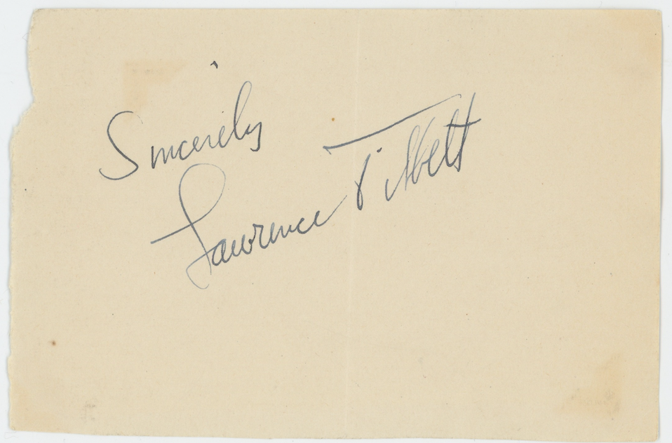 Lawrence Tibbett Opera Singer Autographed Signed Album Page AMCo COA