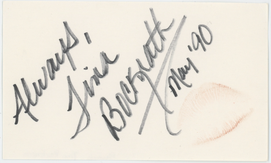 Tina Bockrath Tales From The Crypt Autographed Signed Index Card AMCo COA
