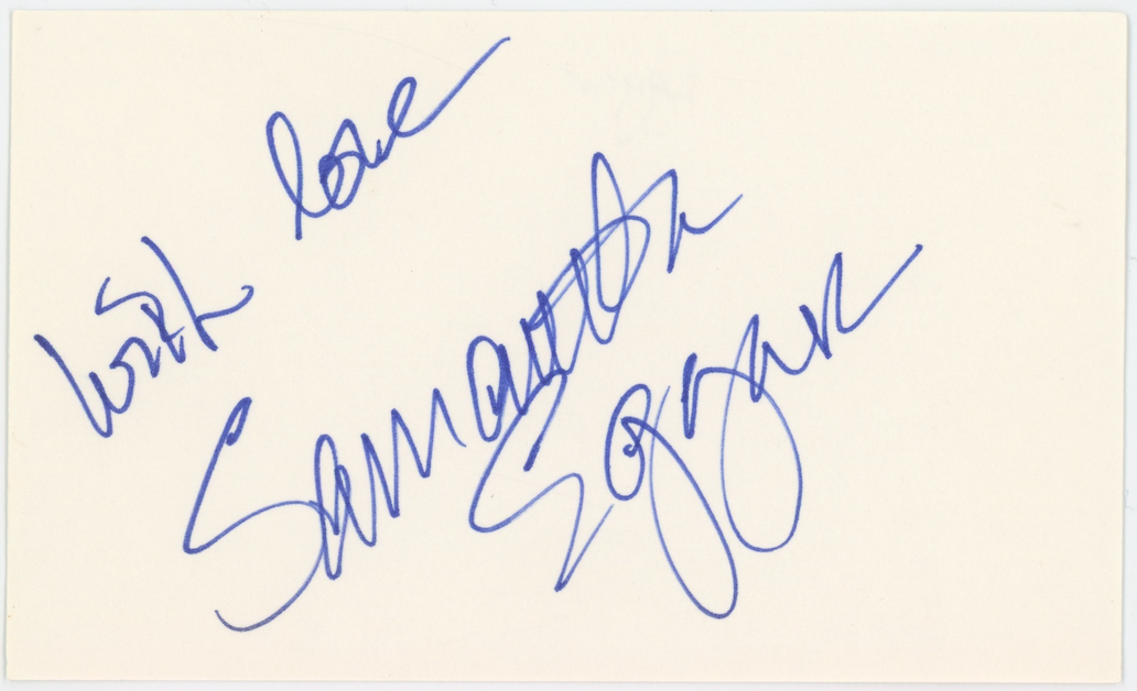 Samantha Eggar The Collector Autographed Signed Index Card AMCo COA