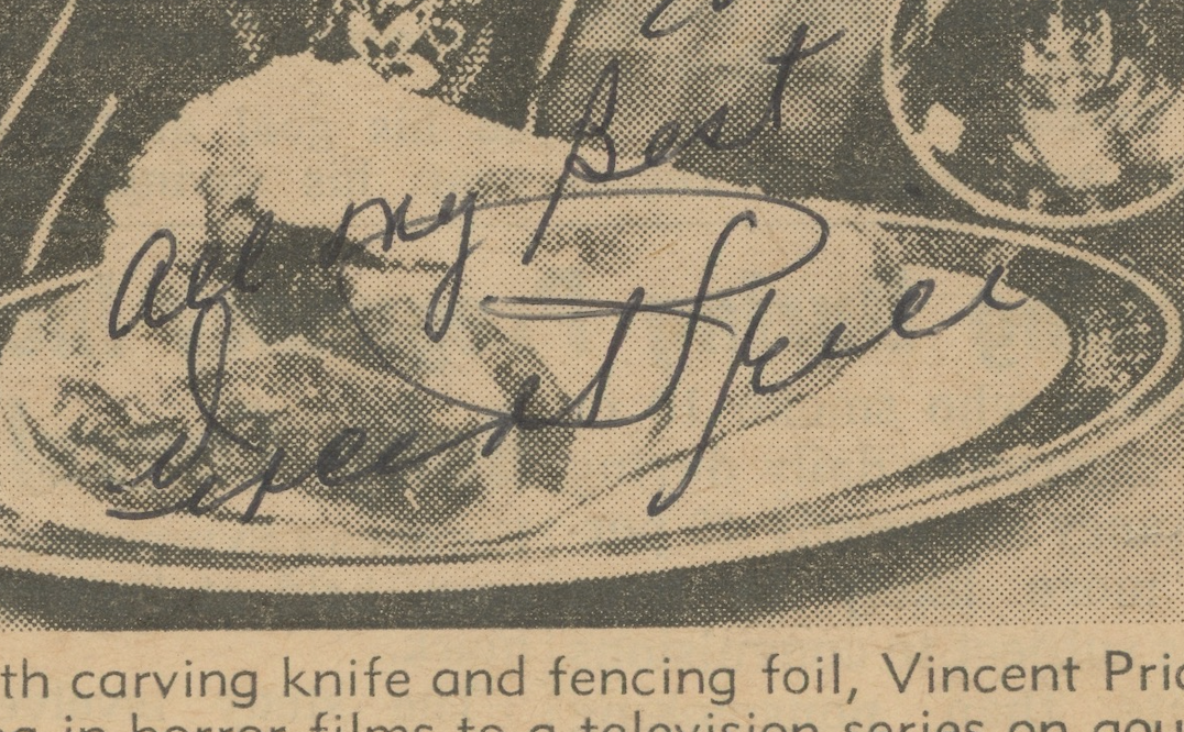 Vincent Price Horror Actor Autographed Signed Magazine Photo AMCo COA