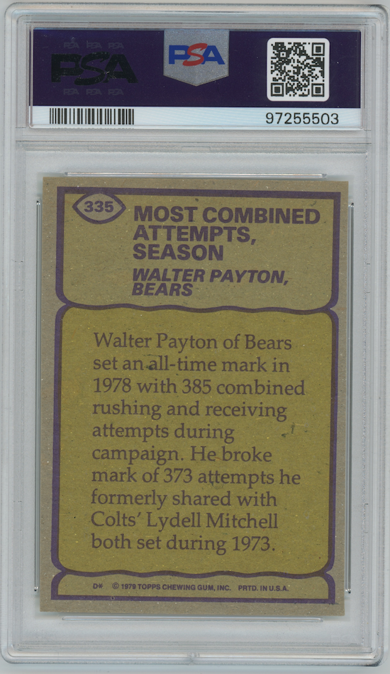 Walter Payton 1979 Topps #335 Chicago Bears   PSA 7