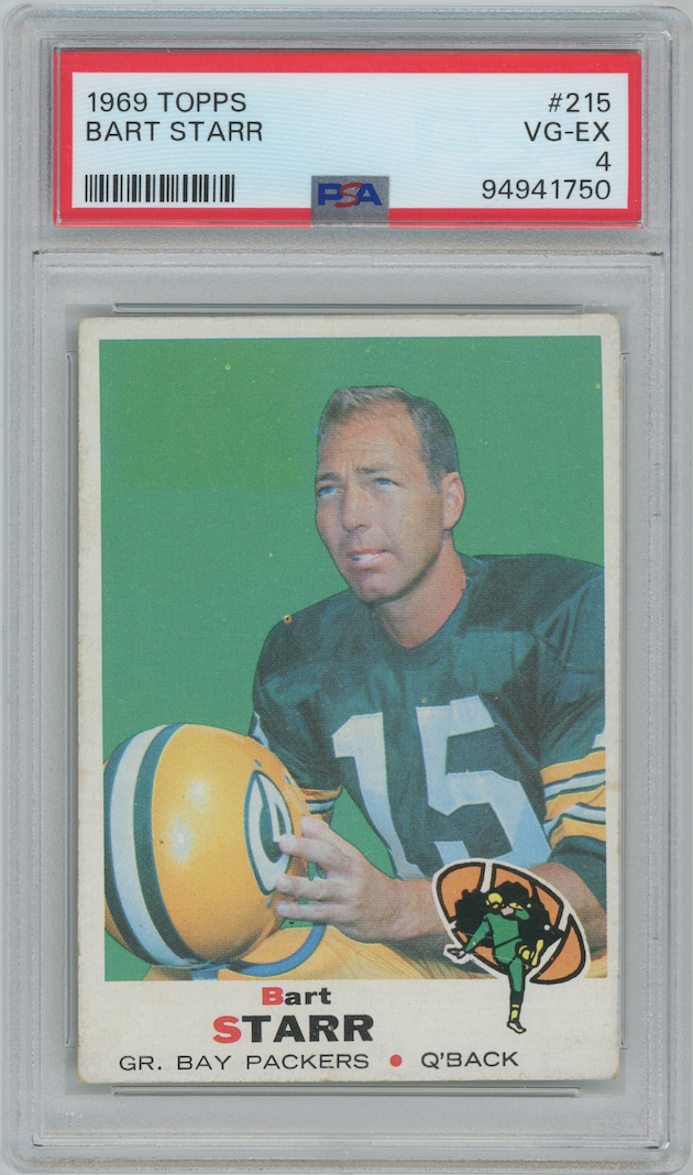 Bart Starr 1969 Topps #215 Green Bay Packers  PSA 4
