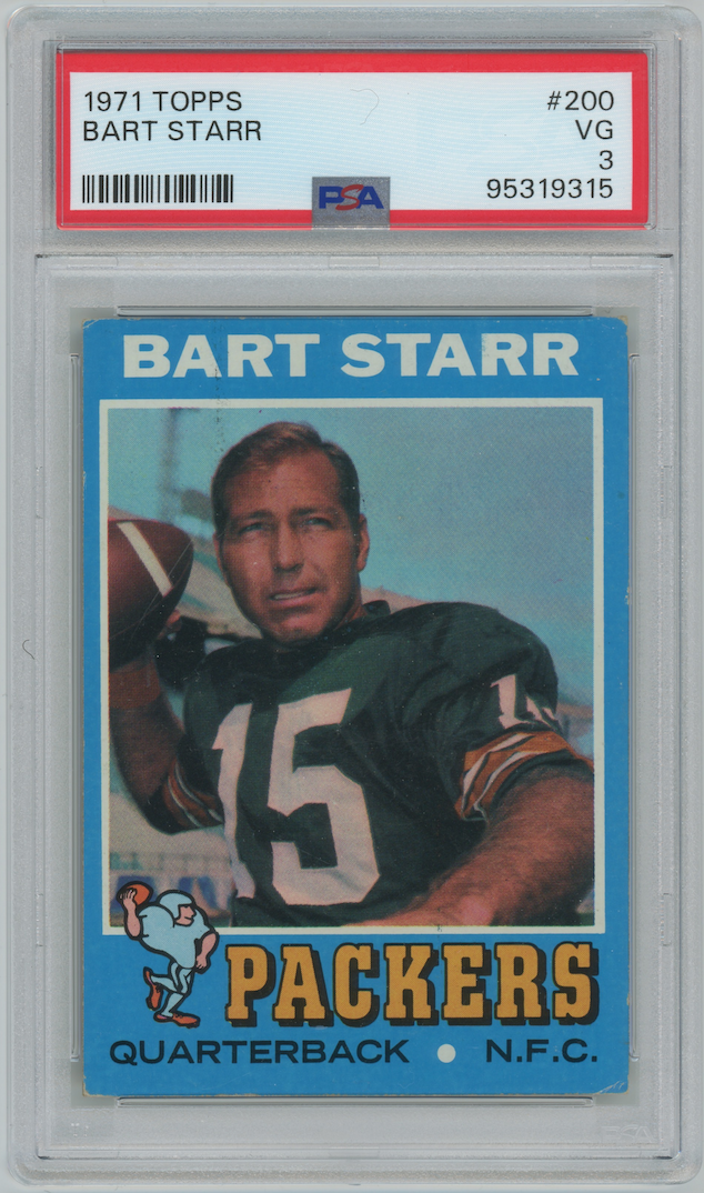 Bart Starr 1971 Topps #200 Green Bay Packers  PSA 3