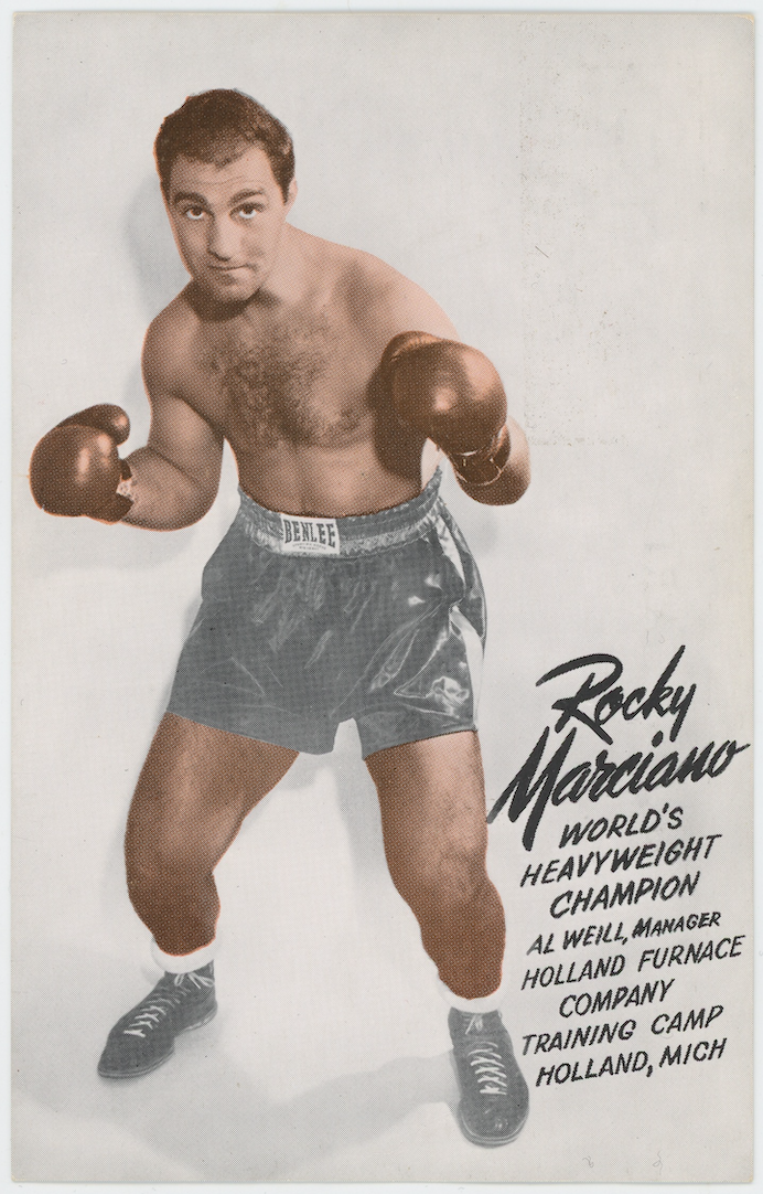 Rocky Marciano Legendary Boxer Vintage Original Photo Postcard AMCo