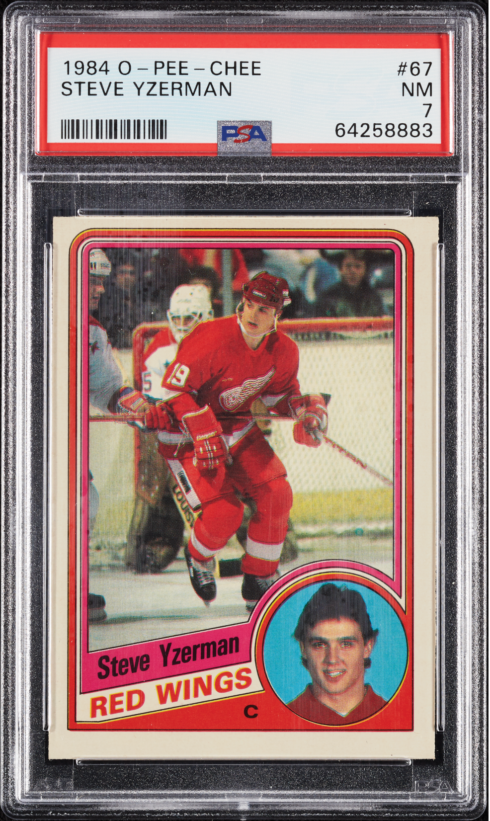 Steve Yzerman 1984 O-Pee-Chee OPC Rookie RC #67 PSA 7 Red Wings  PSA 7