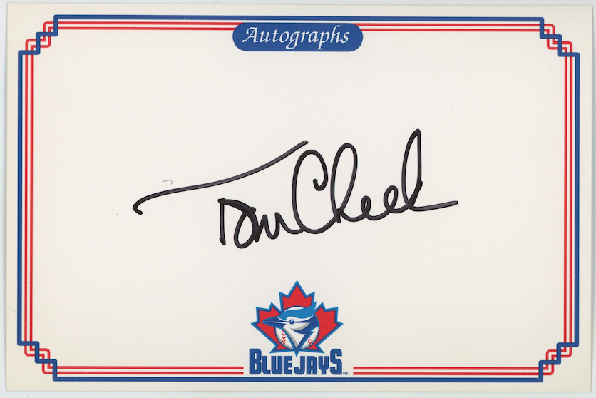 Tom Cheek Toronto Blue Jays Announcer Autographed Signed Index Card AMCo COA