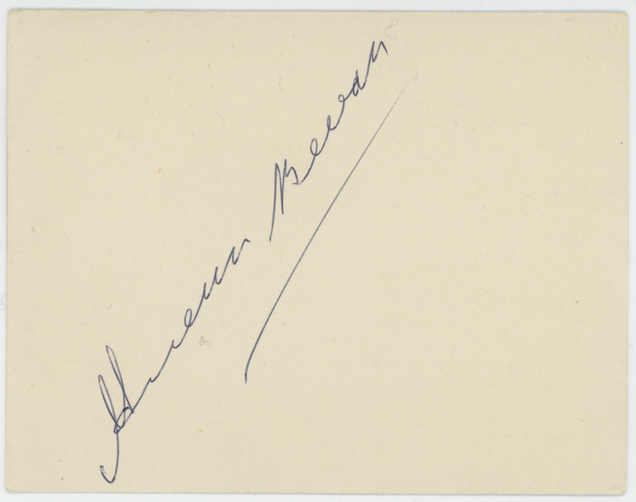Aneurin Bevan National Health Service Autographed Signed Index Card AMCo COA