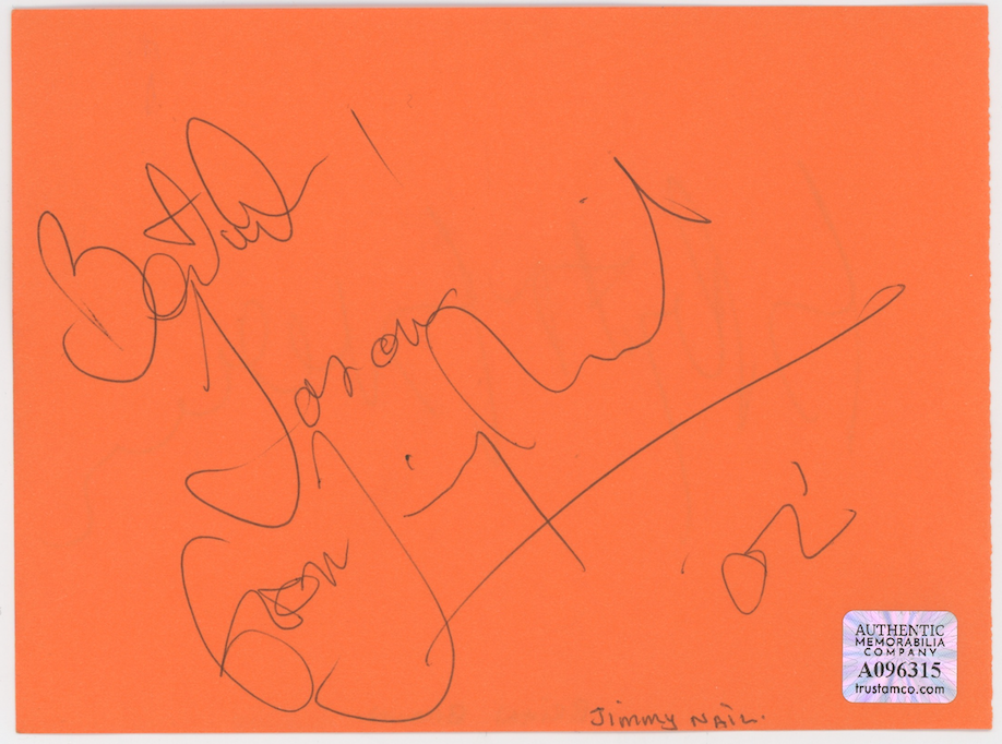 Bryan Brown & Jimmy Nail Autographed Signed Album Page AMCo COA