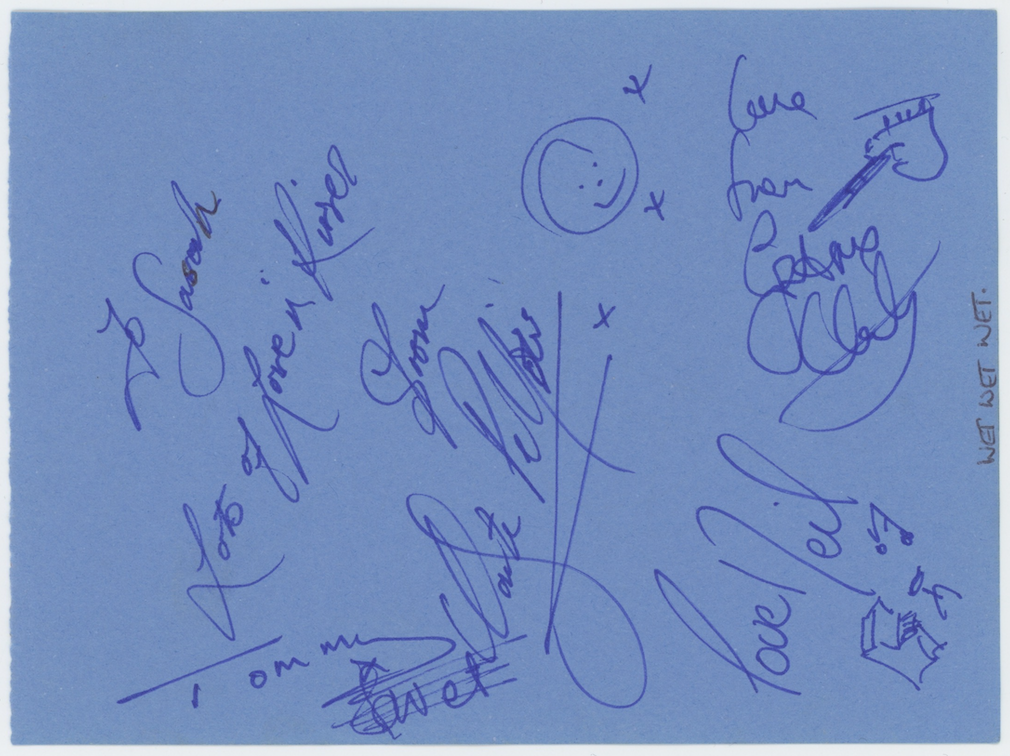 Wet Wet Wet Rock Band Full Autographed Signed Album Page AMCo COA