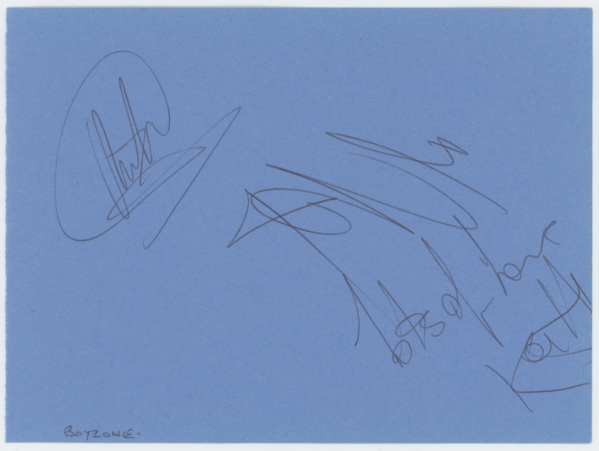 Boyzone Boy Band Complete Autographed Signed Album Page AMCo LOA