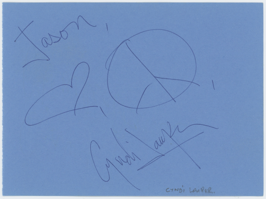 Cyndi Lauper & Art Malik Autographed Signed Album Page AMCo COA