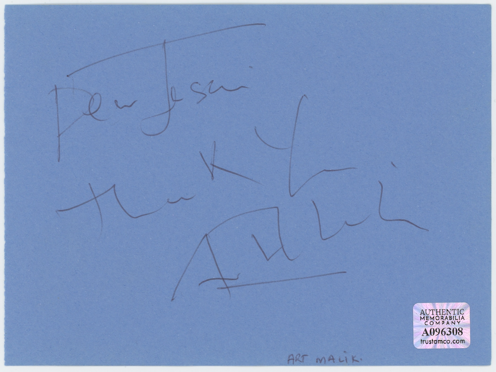 Cyndi Lauper & Art Malik Autographed Signed Album Page AMCo COA