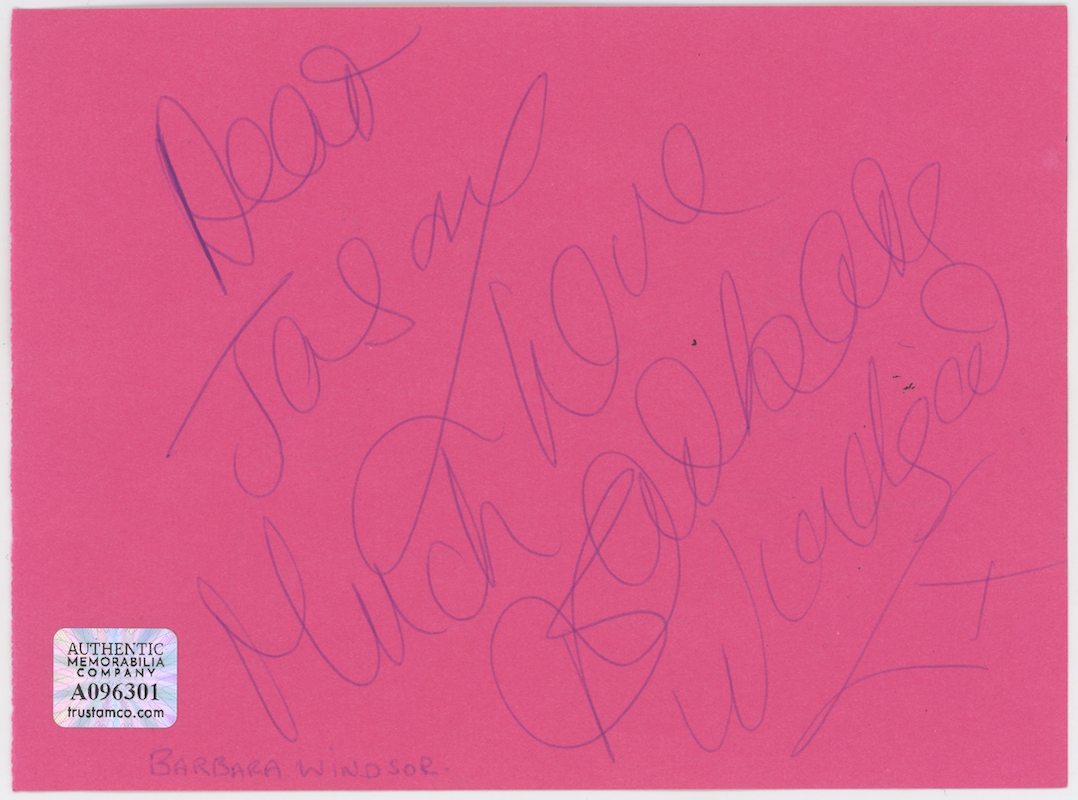 Jane Birkin & Barbara Windsor Autographed Signed Album Page AMCo COA