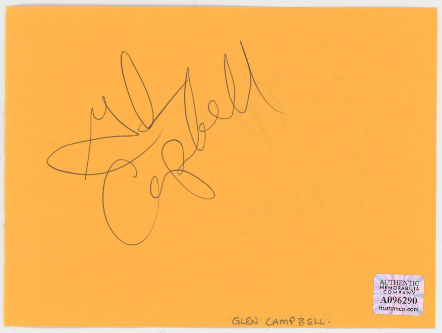 Rutger Hauer & Glen Campbell Autographed Signed Album Page AMCo COA