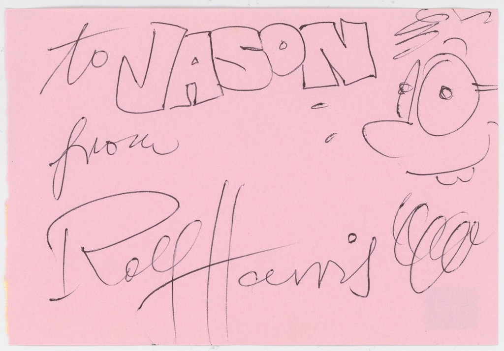 Rolf Harris Cartoonist Autographed Signed With Sketch Album Page AMCo COA