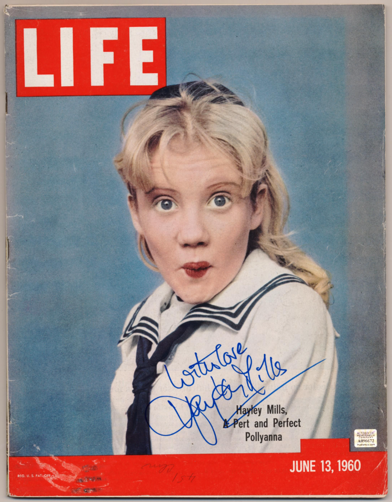 Hayley Mills 1960 Autographed Signed LIFE Magazine AMCo COA