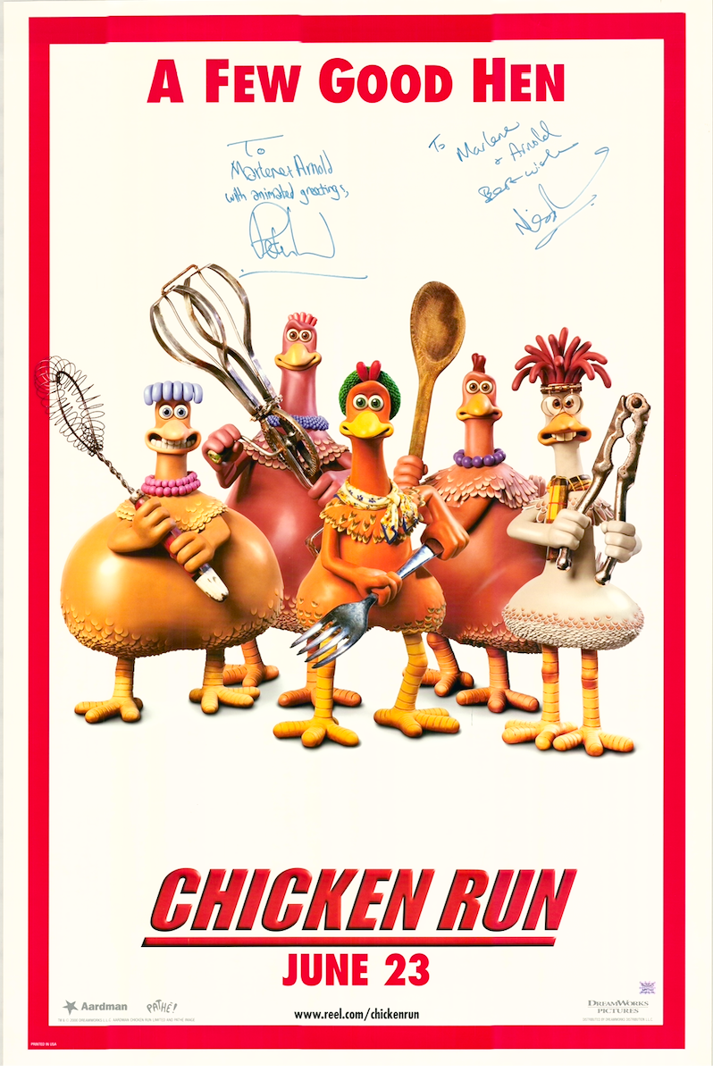 Chicken Run Peter Lord Nick Park Autographed Signed Poster AMCo COA