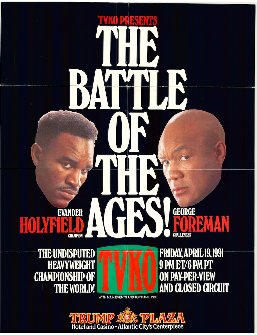 Evander Holyfield George Foreman 1991 The Battle Of The Ages Original Fight Poster AMCo 