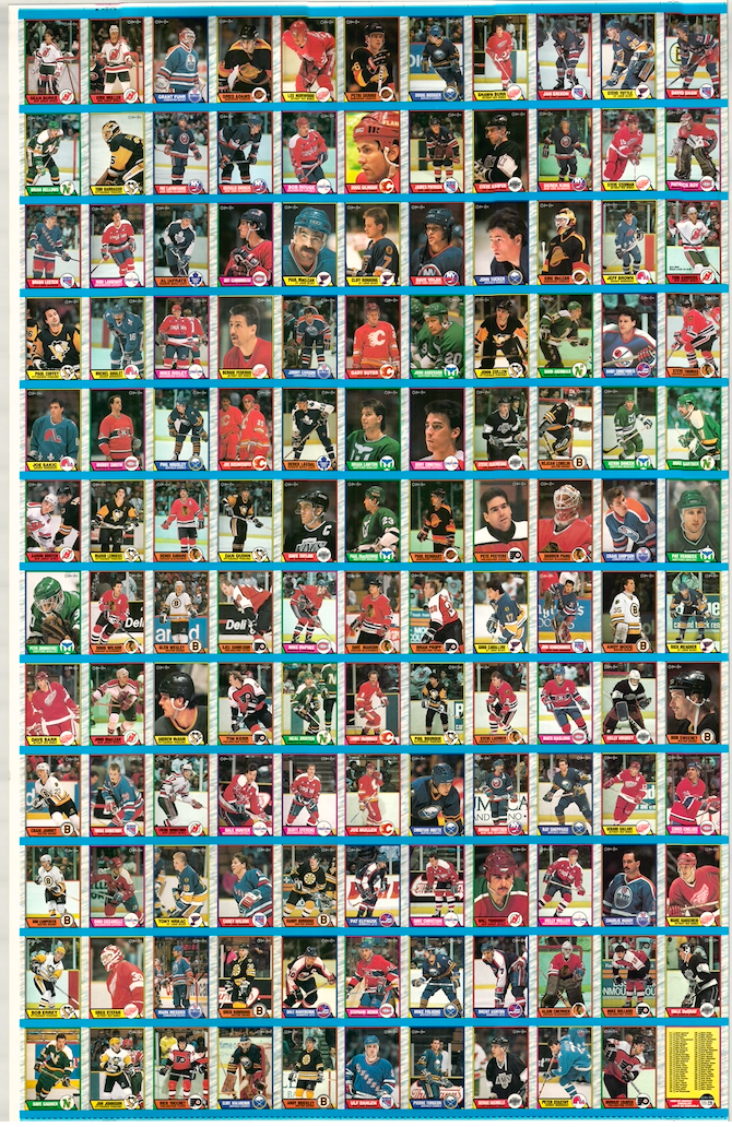 1989-90 O-Pee-Chee OPC Complete Set Of 330 Cards Uncut Sheets AMCo 