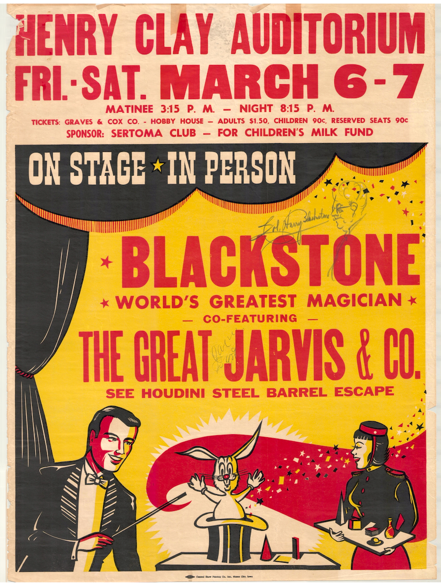 Harry Blackstone Sr Worlds Greatest Magician Autographed Signed Original Poster AMCo LOA