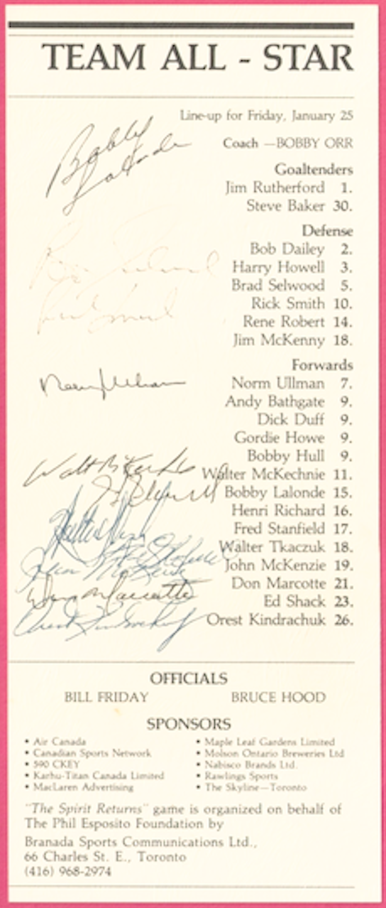1972 Team Canada Hockey Autographed Signed Photo Program Display AMCo LOA