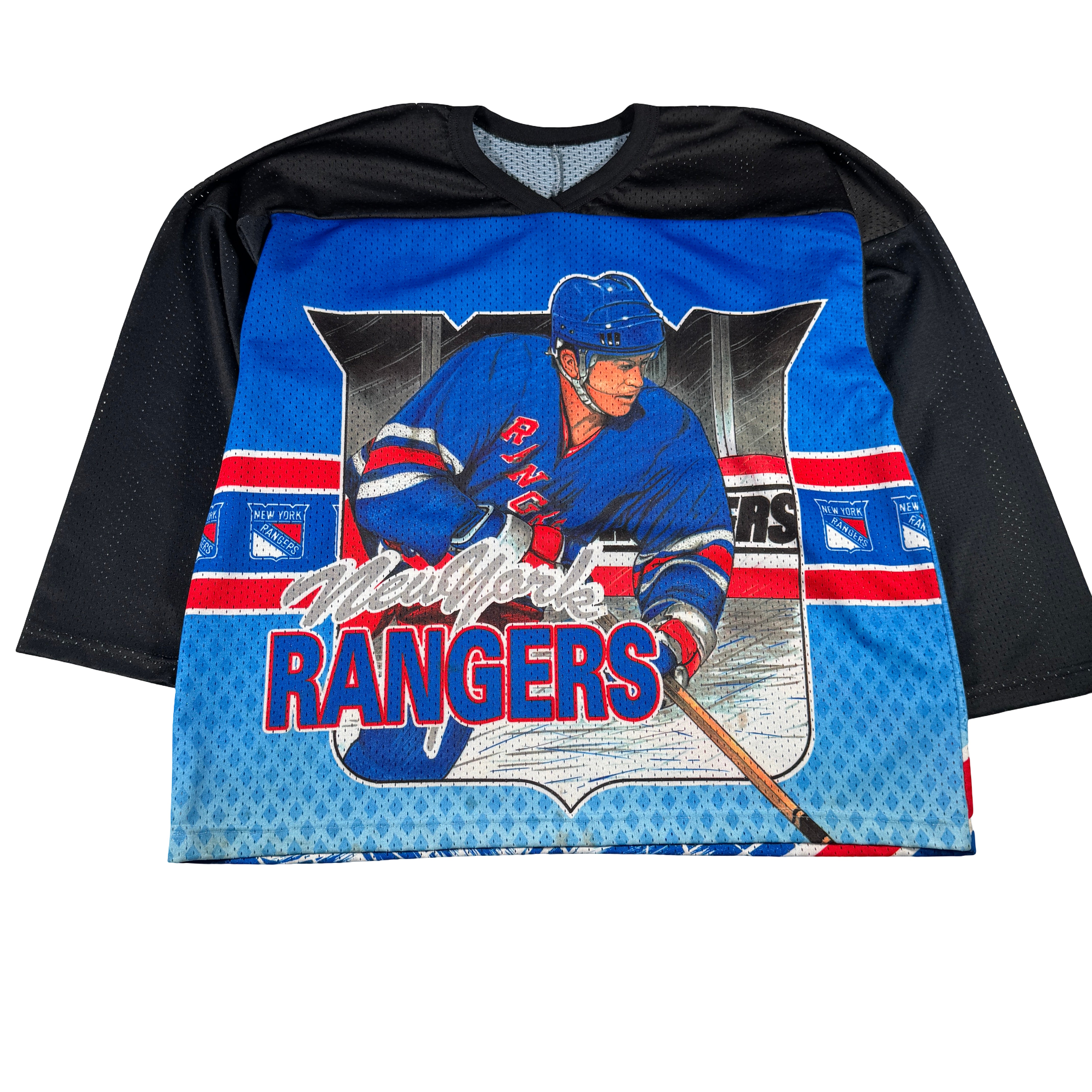 New York Rangers Brian Leetch All Over Print AOP CCM Size L/XL Jersey GA 