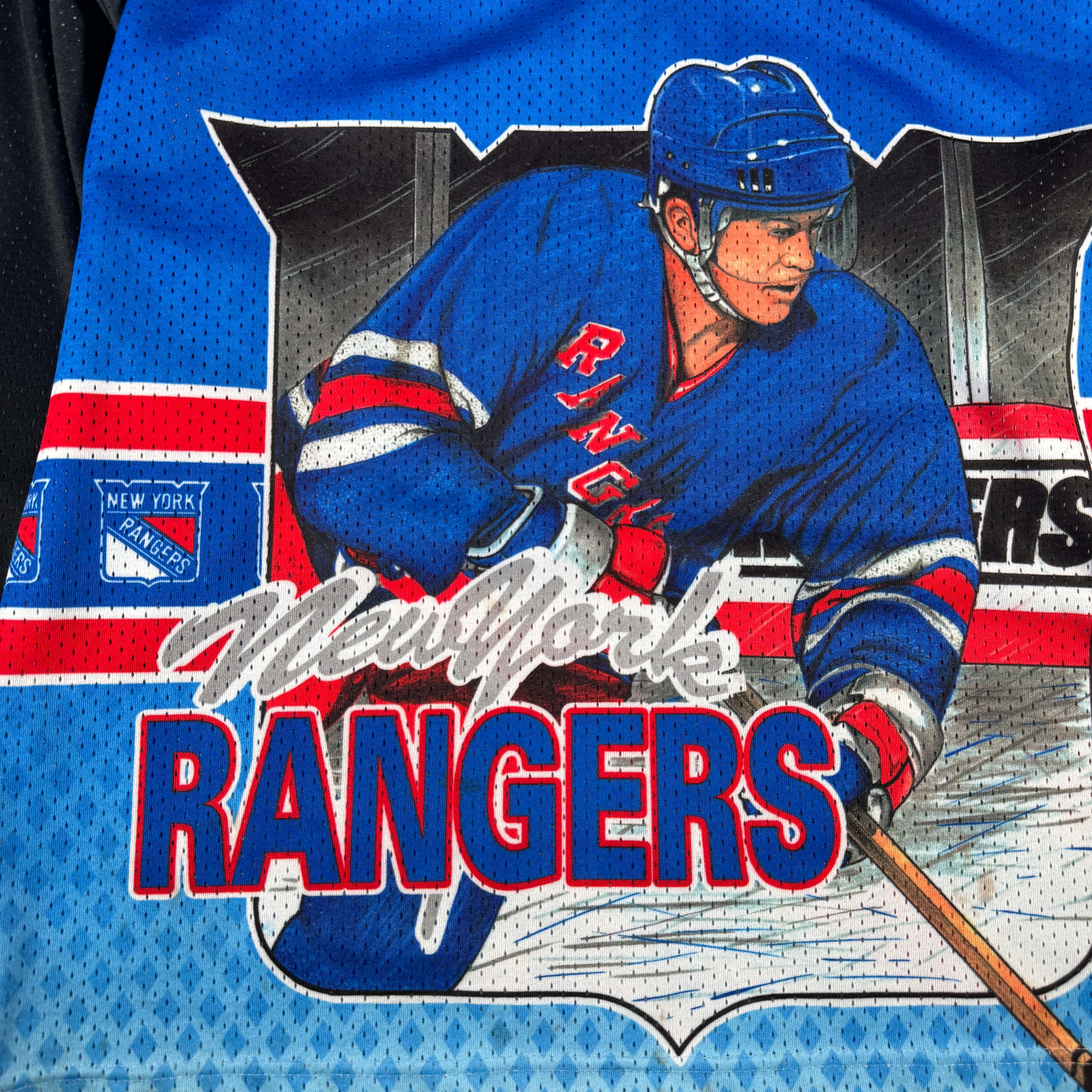 New York Rangers Brian Leetch All Over Print AOP CCM Size L/XL Jersey GA 