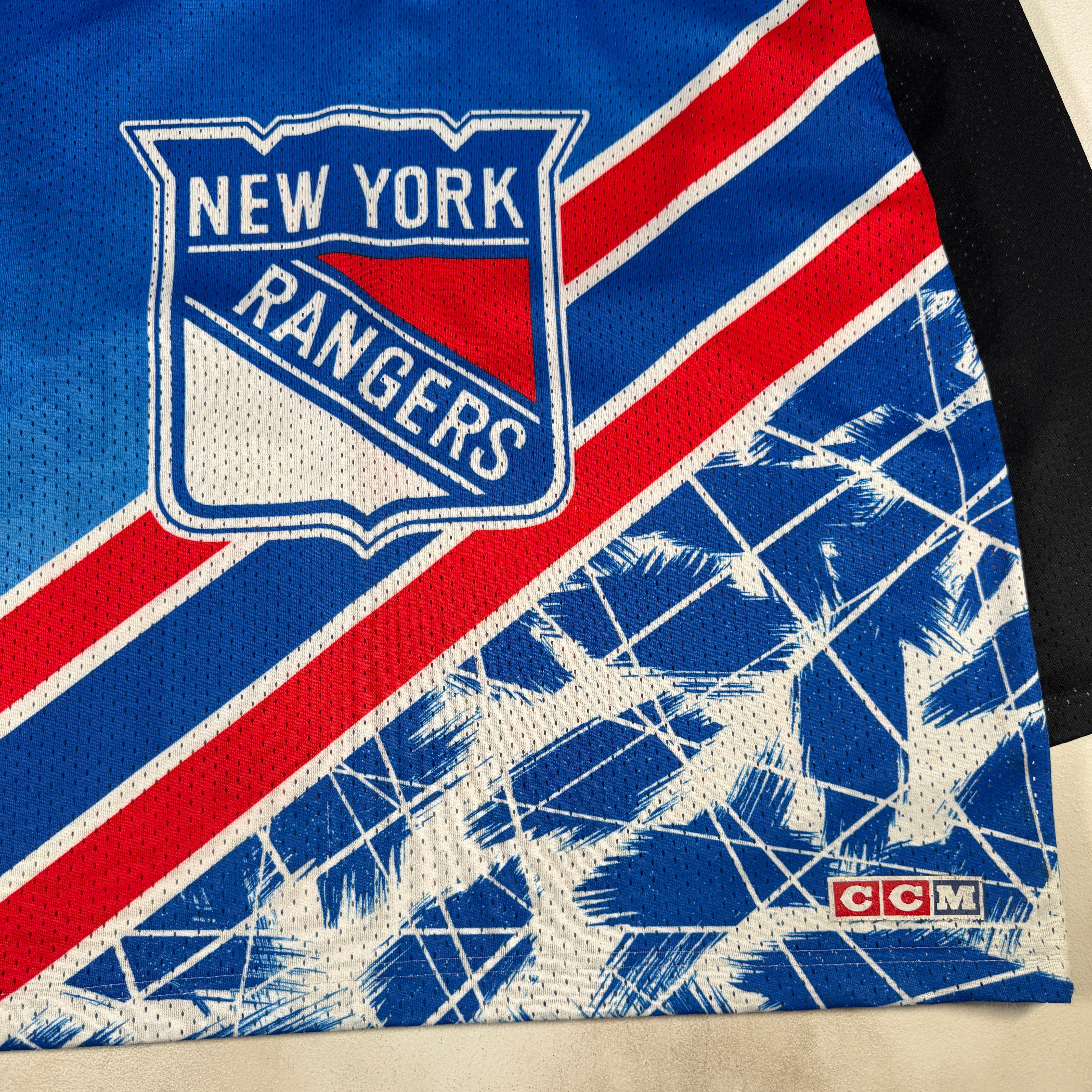 New York Rangers Brian Leetch All Over Print AOP CCM Size L/XL Jersey GA 