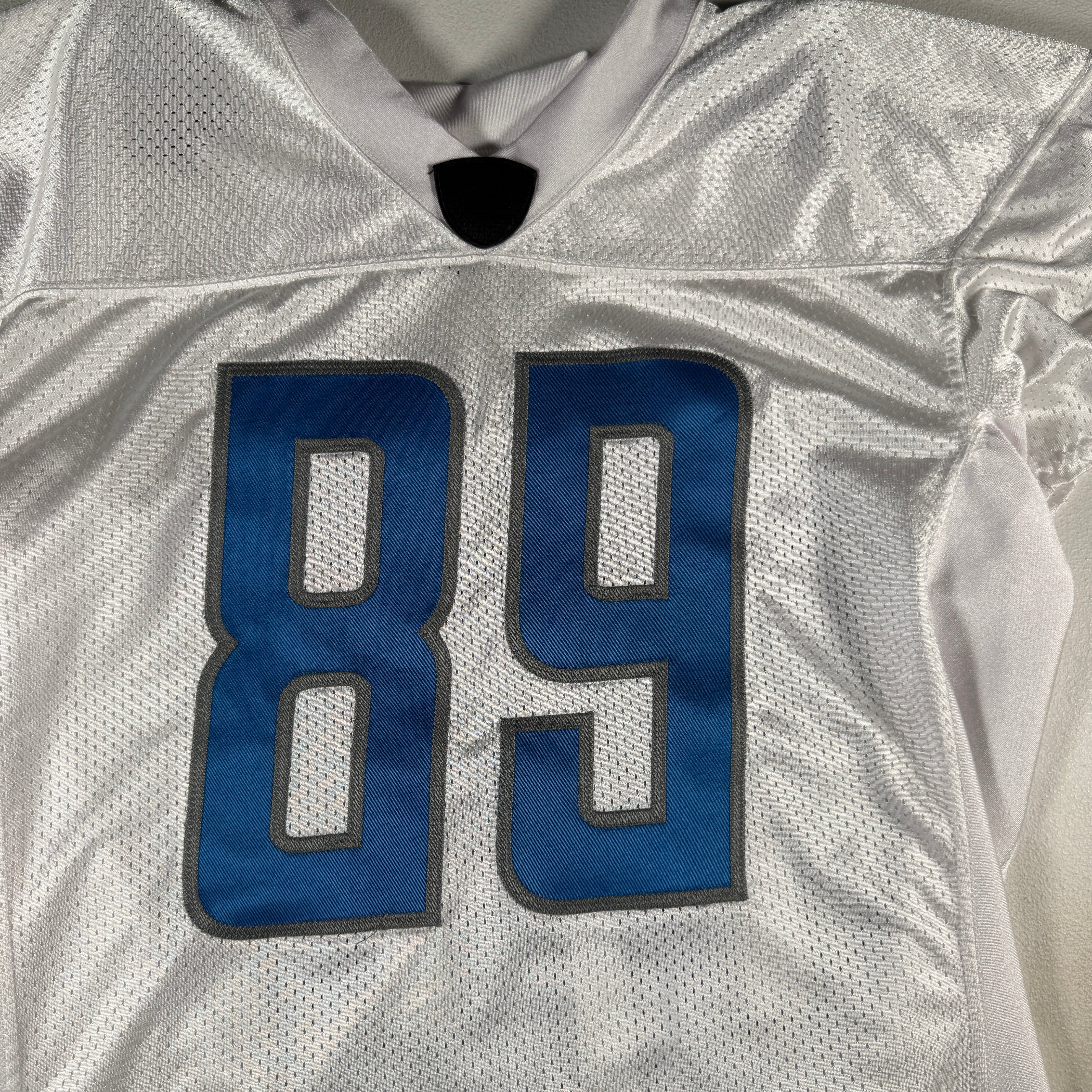 Detroit Lions #89 2024 Era White Game Worn Used Nike Practice Jersey GA 