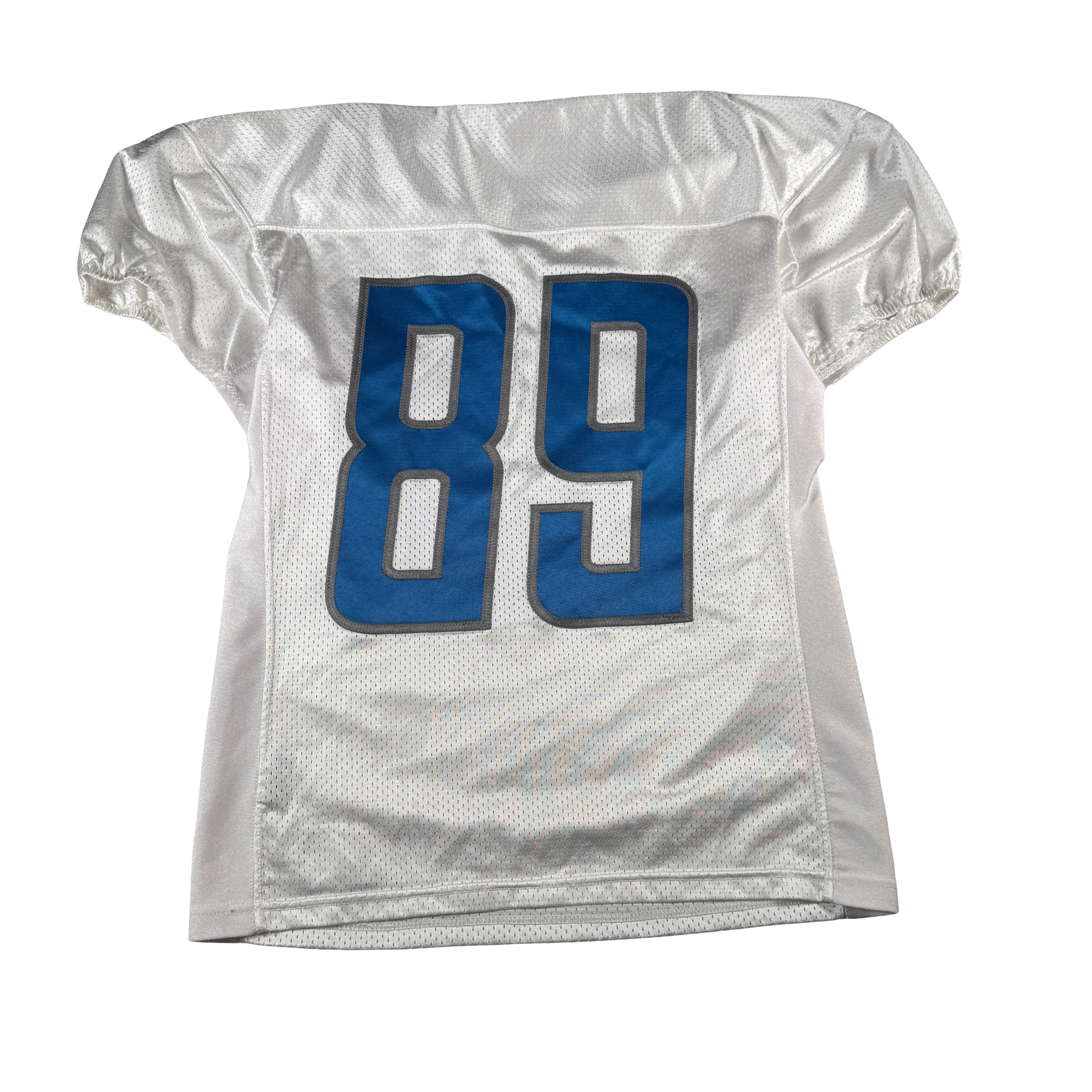 Detroit Lions #89 2024 Era White Game Worn Used Nike Practice Jersey GA 