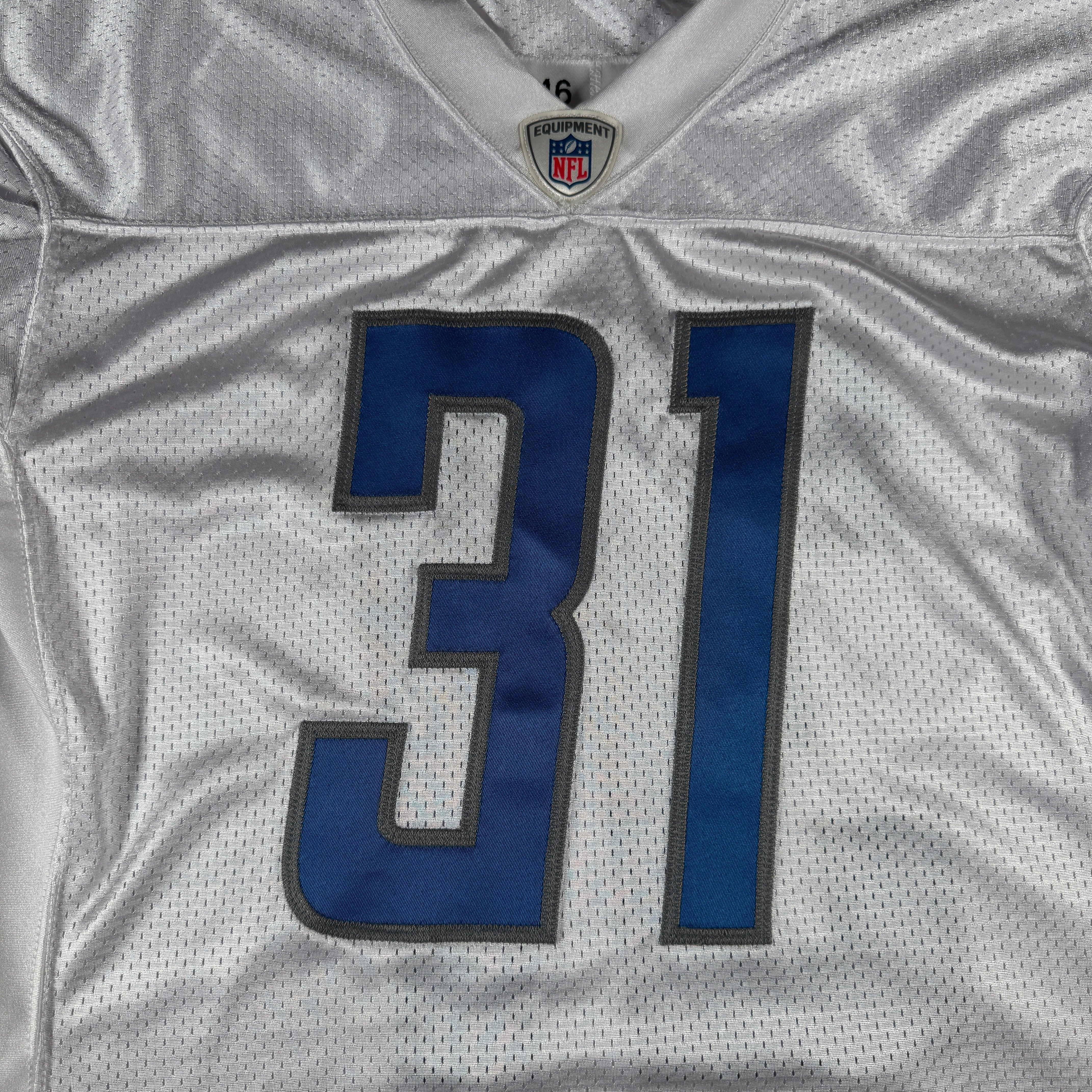 Detroit Lions #31 2024 Era White Game Worn Used Nike Practice Jersey GA 