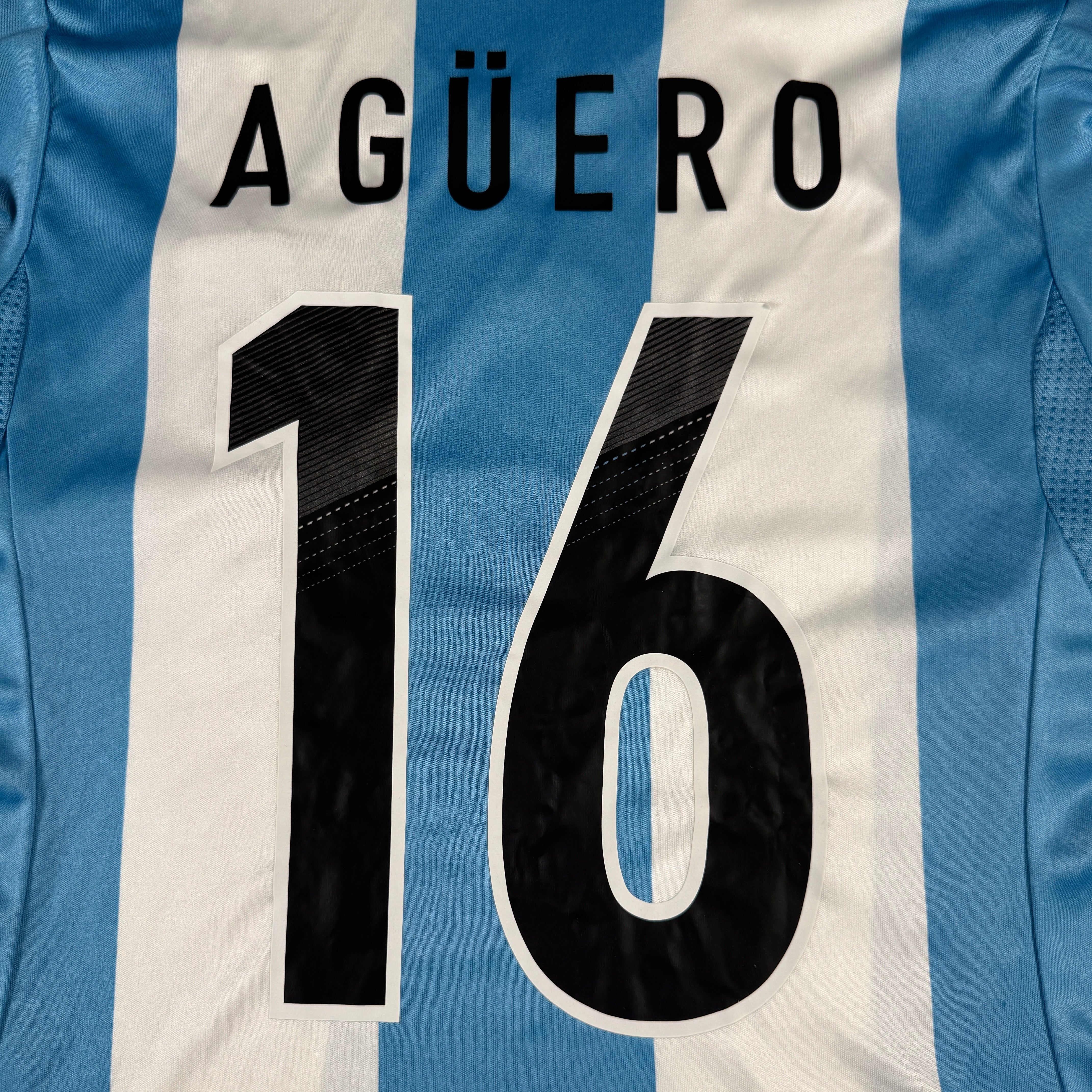 Sergio Aguero Authentic Adidas Argentina World Cup Size S Jersey GA 