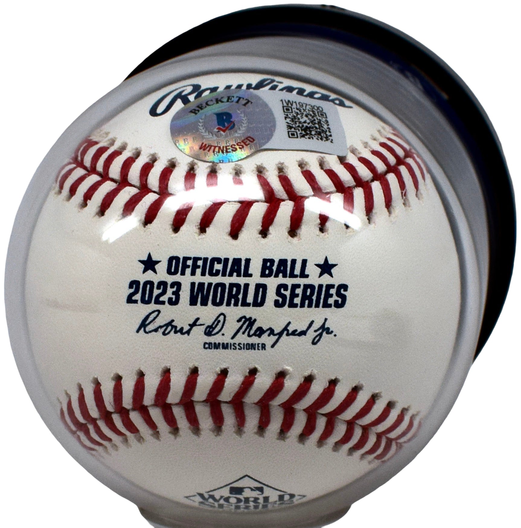 Marcus Semien 2023 World Series Texas Rangers Autographed Signed Baseball Beckett BAS Case