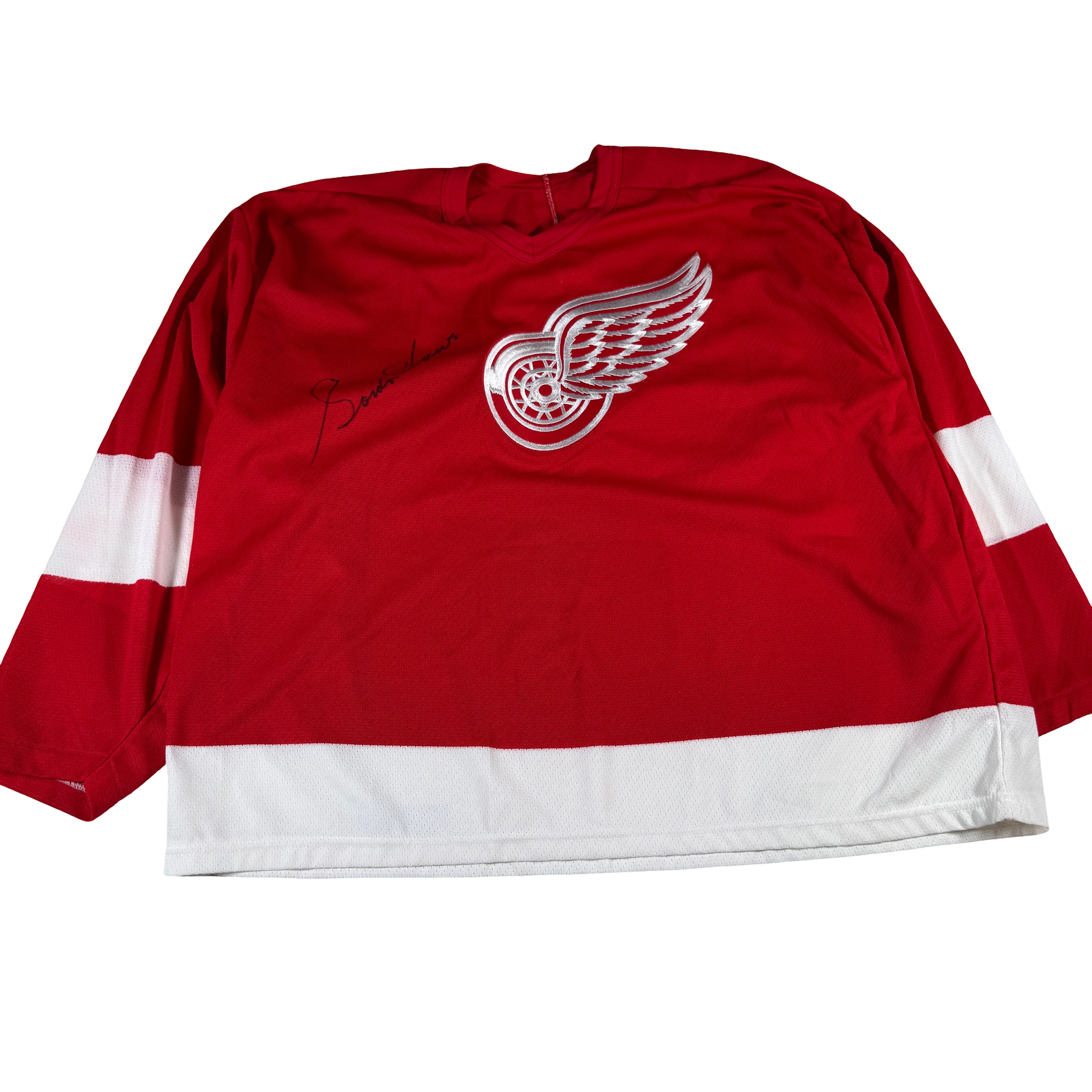Gordie Howe Autographed Signed Maska Air Knit Detroit Red Wings Jersey AMCo COA